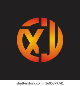 XW Logo monogram with cutting line style isolated on colors