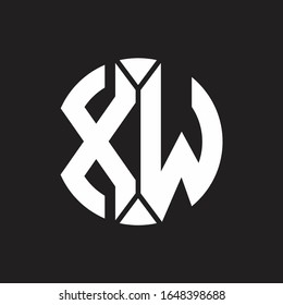 XW Logo monogram with piece circle ribbon style
