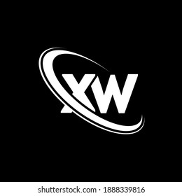 Letra inicial modelo de diseño vectorial del logotipo XW