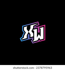 XW monogram logo design with abstract shape concept in vector