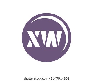 XW sport emblem or team logotype. Ball logo with a combination of Initial letter X and W for balls shop, sports company, training, club badge. Vector illustration.