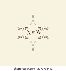 XW wedding initial logo letters in high quality professional design that will print well across any print media