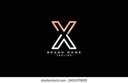XW, WX, Abstract initial monogram letter alphabet logo design