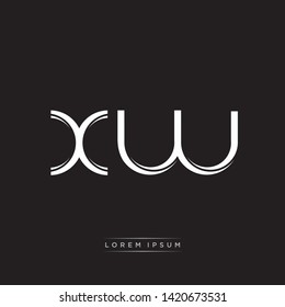 xw x w Logo Initial Letter Split Lowercase Modern Monogram Template Design