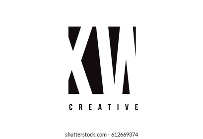 XW X W White Letter Logo Design with Black Square Vector Illustration Template.