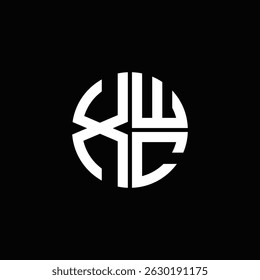 XWC logo XWC icono XWC monograma XWC letra minimalista Círculo plano Diseño de logotipo abstracto moderno único.
