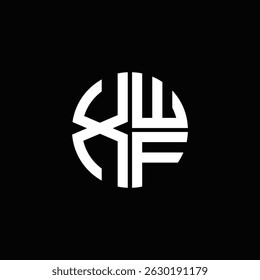 Logotipo XWF ícone XWF monograma XWF letra XWF minimalista Círculo plano Design de logotipo abstrato moderno exclusivo.
