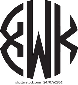 XWK Círculo diseño de logotipo, icono, símbolo, archivo de Vector,