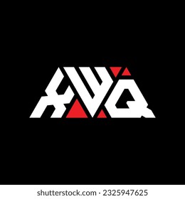 XWQ triangle letter logo design with triangle shape. XWQ triangle logo design monogram. XWQ triangle vector logo template with red color. XWQ triangular logo Simple, Elegant, and Luxurious design.