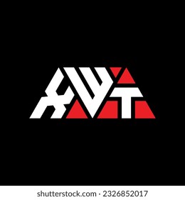 XWT triangle letter logo design with triangle shape. XWT triangle logo design monogram. XWT triangle vector logo template with red color. XWT triangular logo Simple, Elegant, and Luxurious design.