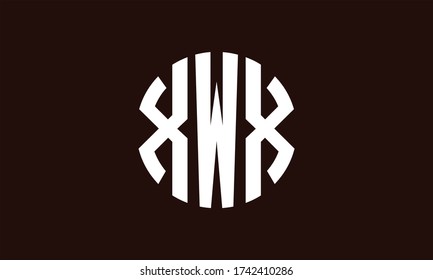 XWX Circle Emblem Abstract Monogram Letter Mark Vector Logo Template