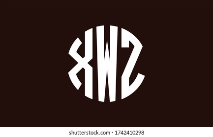 XWZ Circle Emblem Abstract Monogram Letter Mark Vector Logo Template