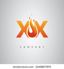 XX Creative Fire Letter Logo Design
