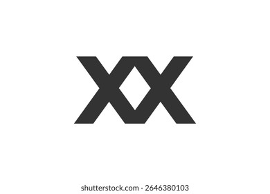 XX creative geometric initial based modern and minimal logo. Letter x x trendy fonts. Universal professional elegant techno vector design.