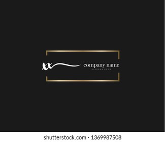 XX handwriting initial  logo vector