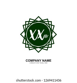 XX Initial Handwriting Logo Template Vector 