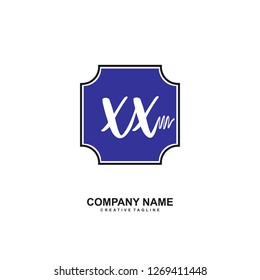 XX Initial Handwriting Logo Template Vector 