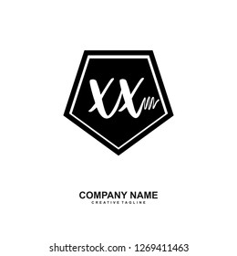 XX Initial Handwriting Logo Template Vector 