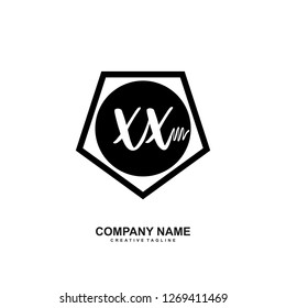 XX Initial Handwriting Logo Template Vector 