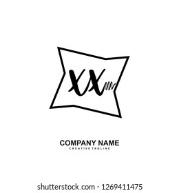 XX Initial Handwriting Logo Template Vector 