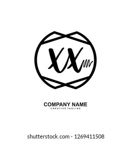 XX Initial Handwriting Logo Template Vector 