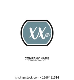 XX Initial Handwriting Logo Template Vector 