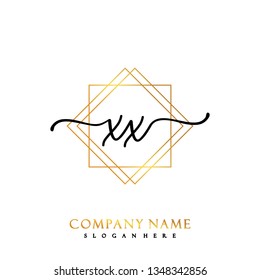 XX Initial Handwriting logo template vector