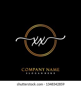 XX Initial Handwriting logo template vector