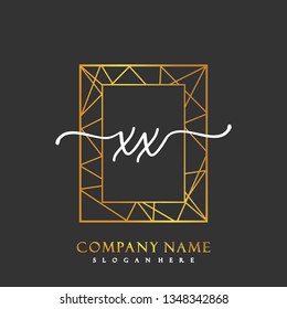 XX Initial Handwriting logo template vector