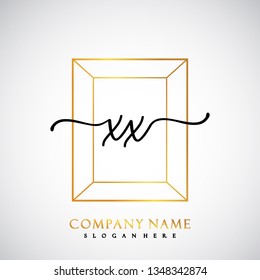 XX Initial Handwriting logo template vector