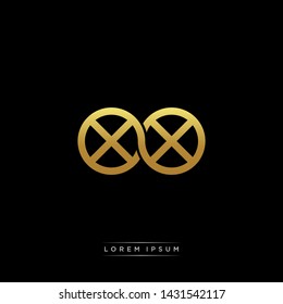 XX initial letter linked circle capital monogram logo modern template
