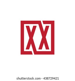 XX initial letters looping linked square logo red