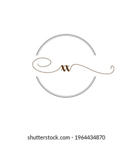 XX Initial Logo Handwriting template letter illustration
