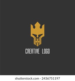 XX initial monogram logo for gaming with creative king spartan image design