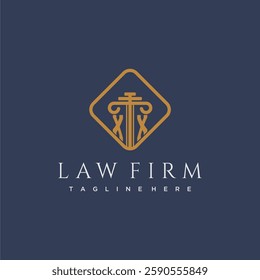 XX initial monogram logo for lawfirm with pillar in creative square design