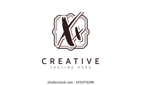 XX Initials, handwriting logo vector