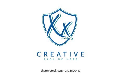 XX Initials, handwriting logo vector