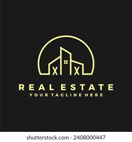XX iniciales albergan el logotipo de la moderna empresa de construcción vector.eps