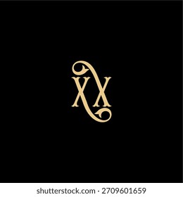XX letter initial royal concept Barock style design monogram modern logo
