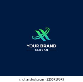 XX letter logo design template elements. Modern abstract digital alphabet letter logo. Vector illustration. Coloful XX logo.