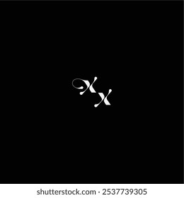 XX letter monogram style and elegant concept organic hairline logo wedding typography initial