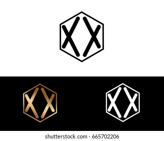 XX letters linked with hexagon shape logo




