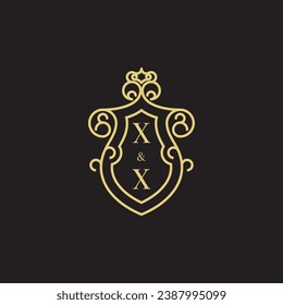 Logotipo inicial de XX línea vintage en un diseño profesional de alta calidad que se imprimirá en cualquier medio de impresión