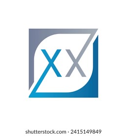 Vector De Plantilla De Diseño De Logotipo XX Con Fondo Cuadrado.