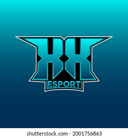 XX Logo ESport Gaming Initial mit Blauer Farbe Design, Vektorvorlage