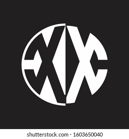 XX Logo monogram with Negative space style design tempate