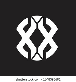 XX Logo monogram with piece circle ribbon style