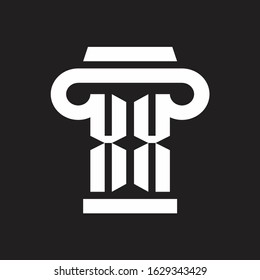 XX Logo monogram with pillar style design template