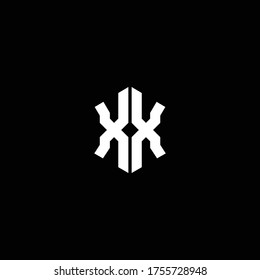 xx logo monogram with shield shape design template