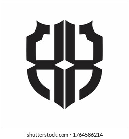 XX Logo Shield style Monogram design template on white background